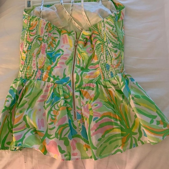 lily pultzier floral strapless top size 4 - Picture 2 of 2